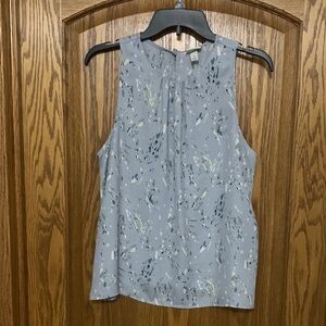 A New Day Sleeveless Light Blue Patterned Tank